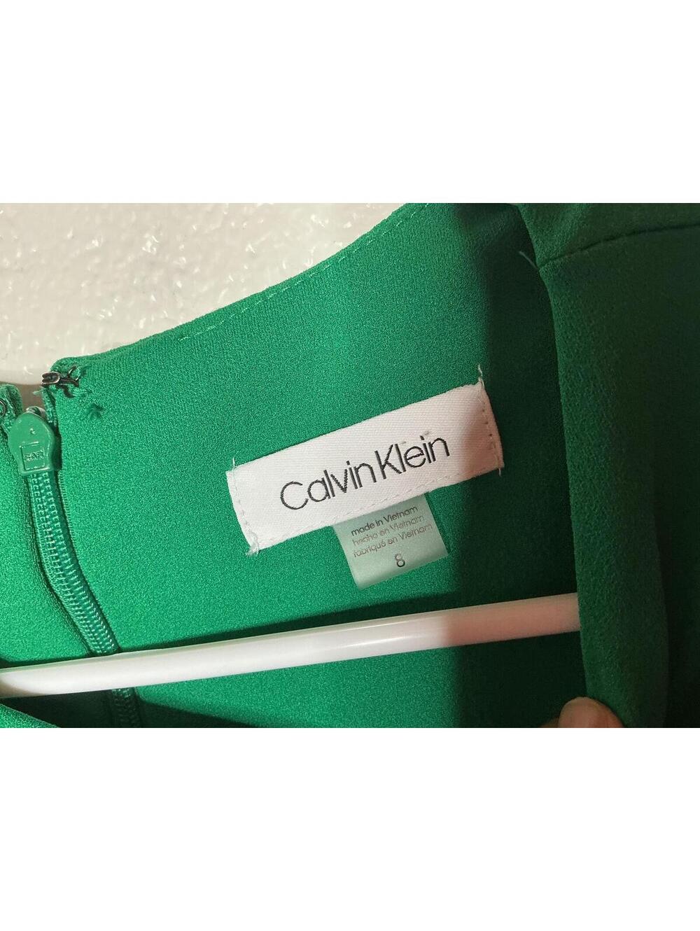 < NEW Calvin Klein Green Sleeveless Jumpsuit With Cut-Out Neckline > - Picture 2 of 5